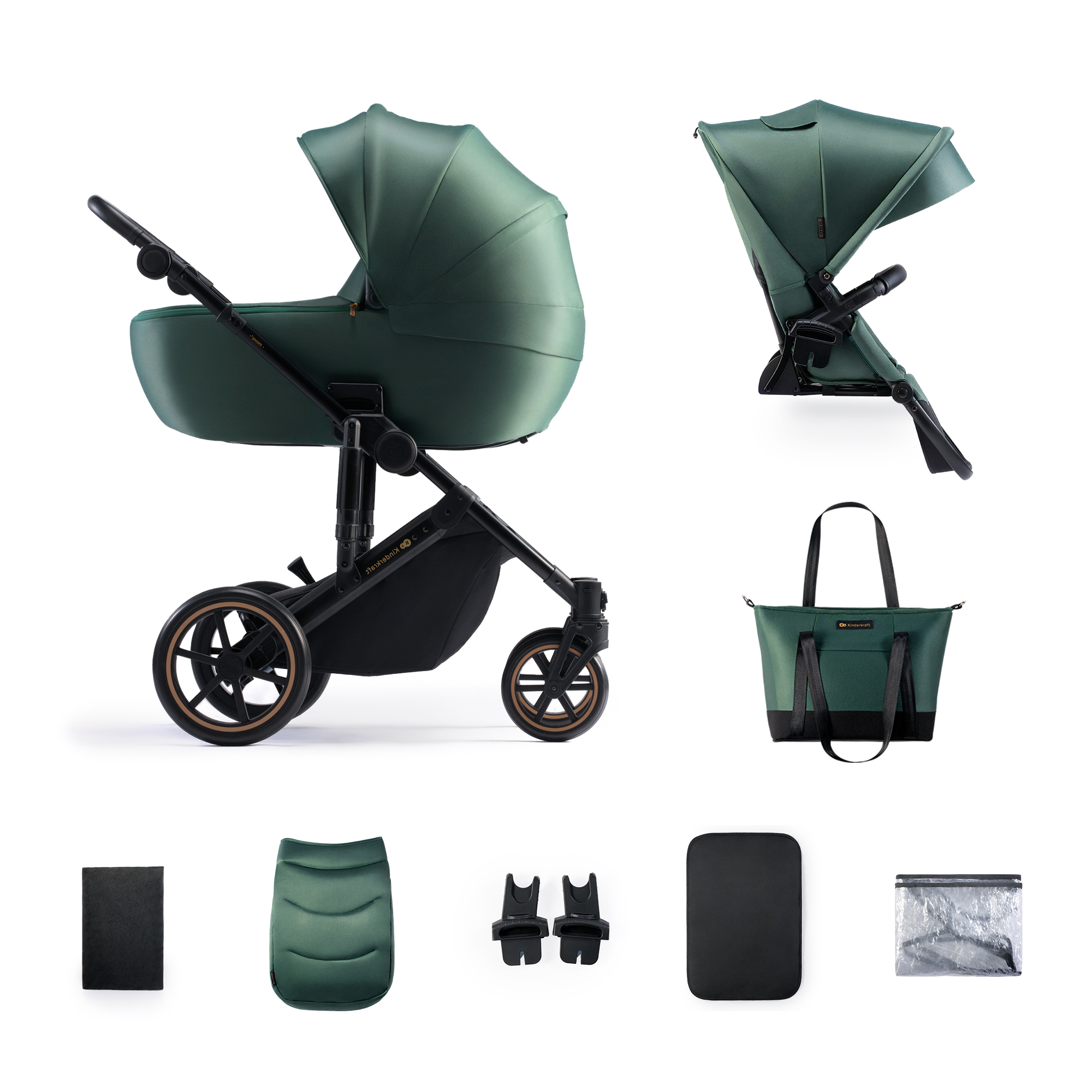 Carucior 2 în 1 Kinderkraft Prime 2 - 2 culori disponibile