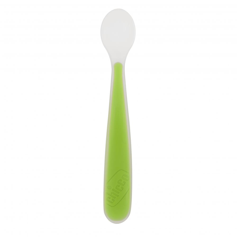 Lingurita silicon Chicco 6luni+, verde