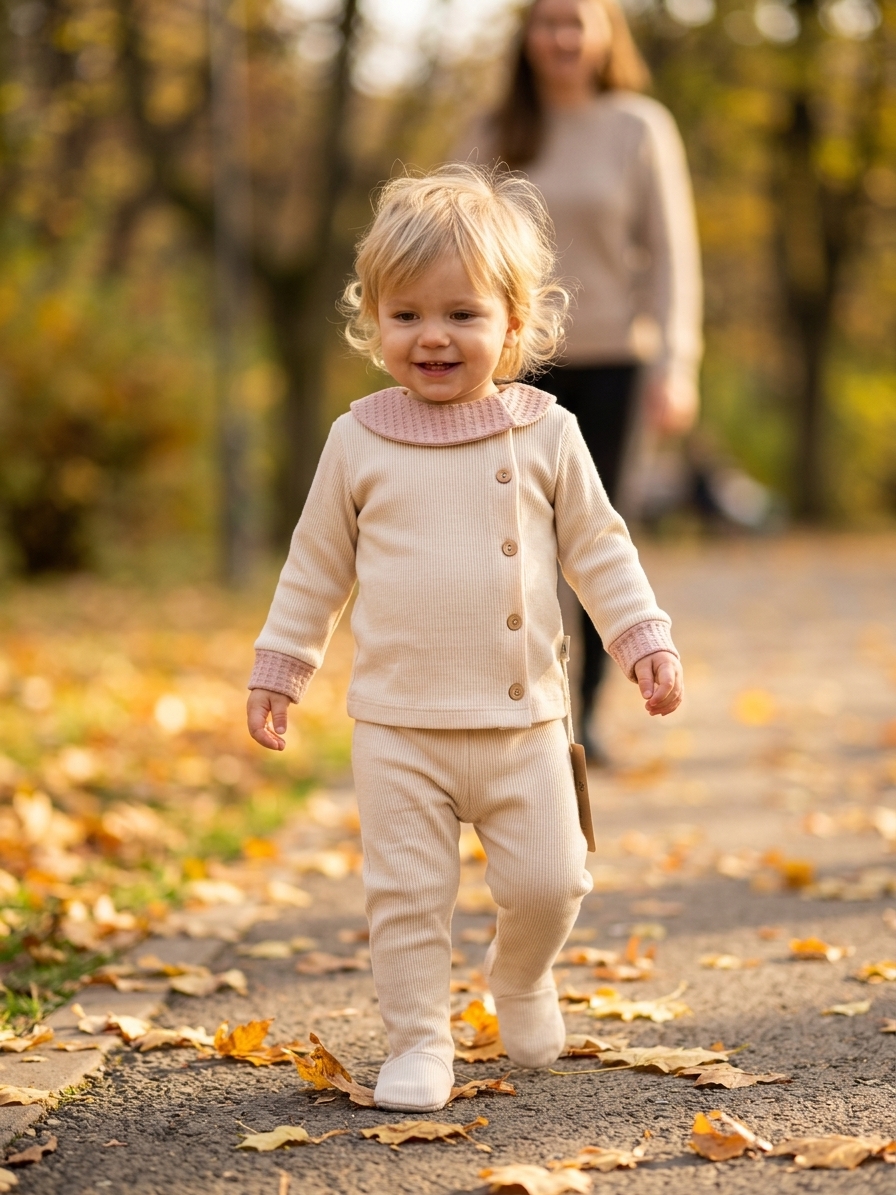 Set body și păturică tricot bej cu detalii crem