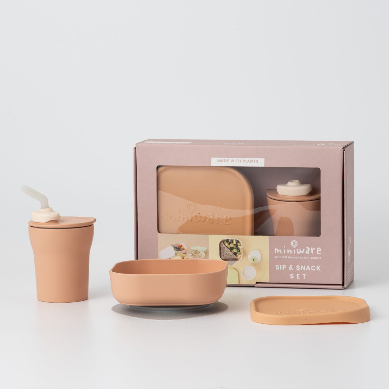 Set diversificare Miniware Sip&Snack 3 piese - 2 culori disponibile