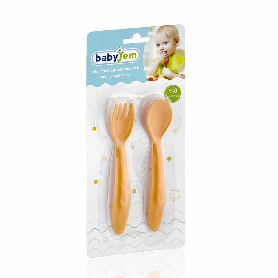 Set lingurita si furculita BabyJem - 3 culori disponibile